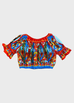 Різнокольорова блузка Dolce&Gabbana для дівчаток, фото